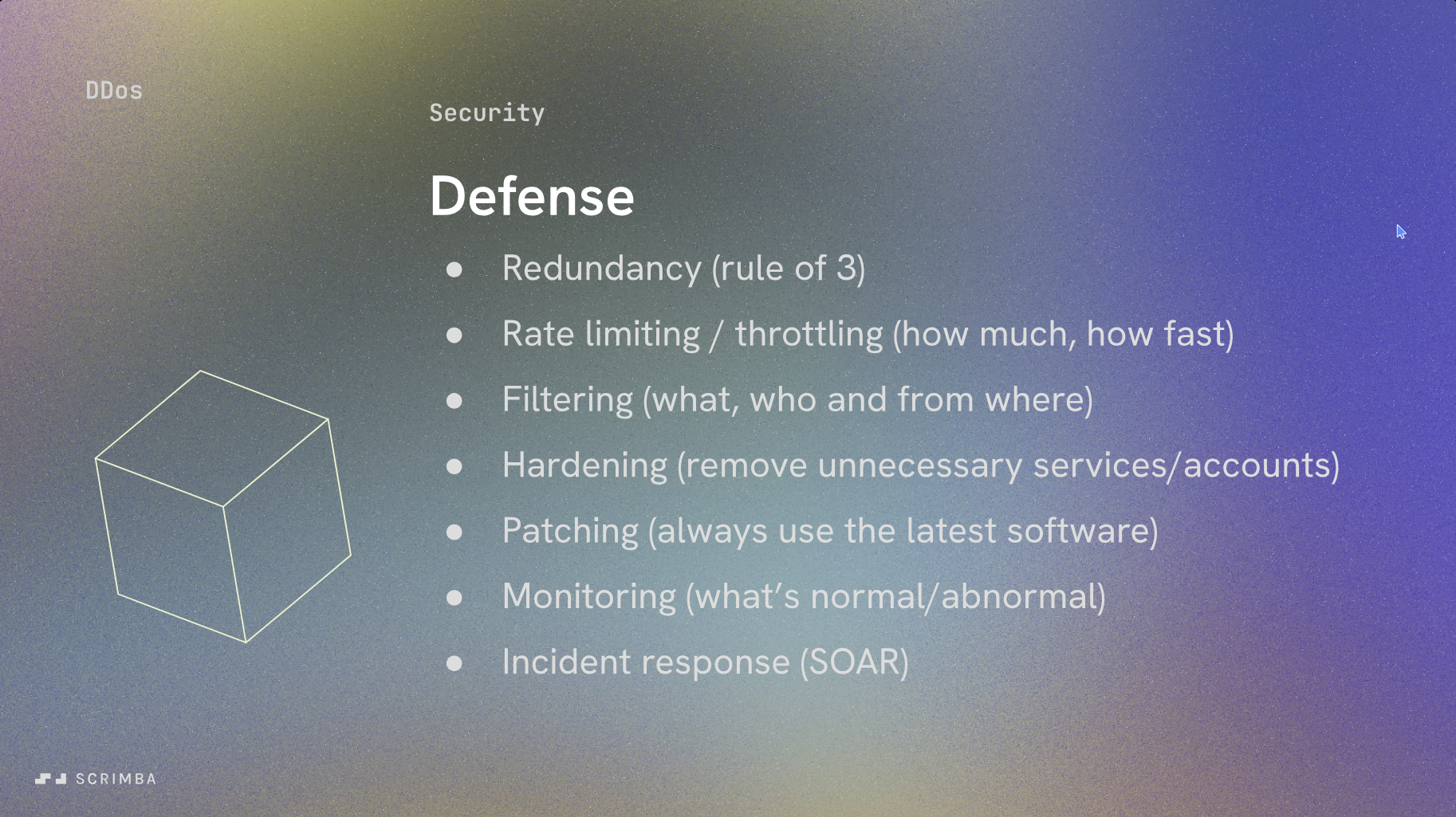 DDoS defense strategies slide